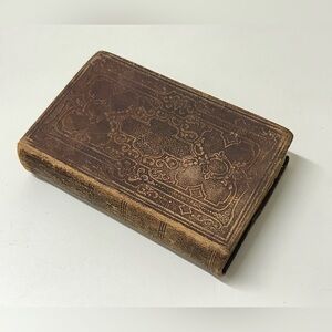 c. 1868 Antique Old & New Testament NY American Leather Bound Holy Bible